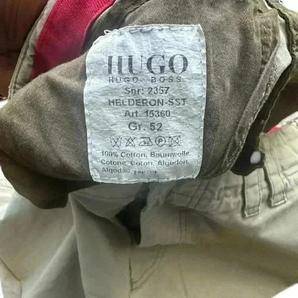 Hugo Boss Cargo Pants Men's L Ivory Straight Leg Button Pockets Cotton Bottoms. - Picture 6 of 12